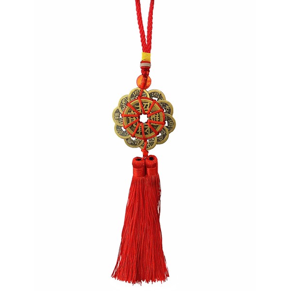 Feng Shui Handmade Chinese Ancient Coins Decorative Hanging Charm Tassel