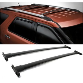 2pcs Roof Rack Mount Top Rail Crossbar Luggage Carrier Set Aluminum for Ford for Explorer 2011-2015 for Interceptor Utility 2013-2015 Black OE Factory Style BB5Z7855100AA