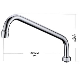 Favorpo 10 Inch Commercial Sink Faucet Swivel Spout Replacement Stainless Steel Add-on Swing Nozzle Replacement Kit for 1 or 2 Bay Compartment Sinks Chrome Finish (G 3/4")