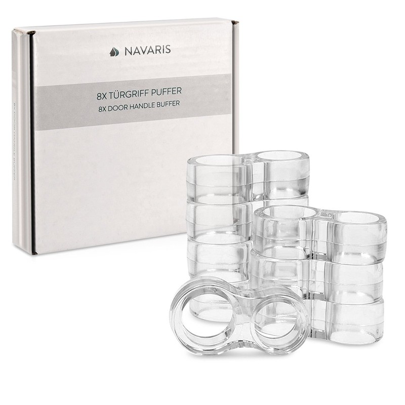 Navaris Door Handle Bumper Guards - Pack of 8 Transparent