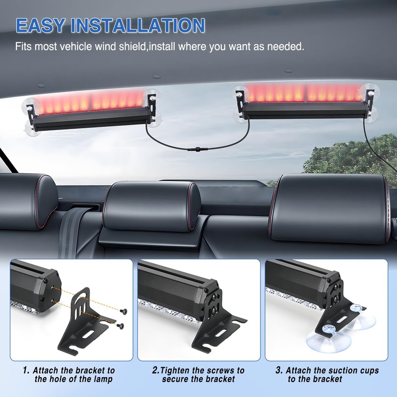 Nilight 24LED Emergency Strobe Traffic Advisor Light Bar 2 in