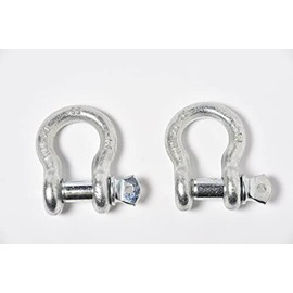 2 Pack Galvanized - Rigging 1/2" Bow Shackles D ring Rugged 10 Ton 22,000 Lbs Breaking Strength, WLL 2 Ton 4400 lbs w 5/8'' Pin Clevis Screw Heavy Duty f Marine Boat Anchor ATV UTV Recovery by Hi-Gear