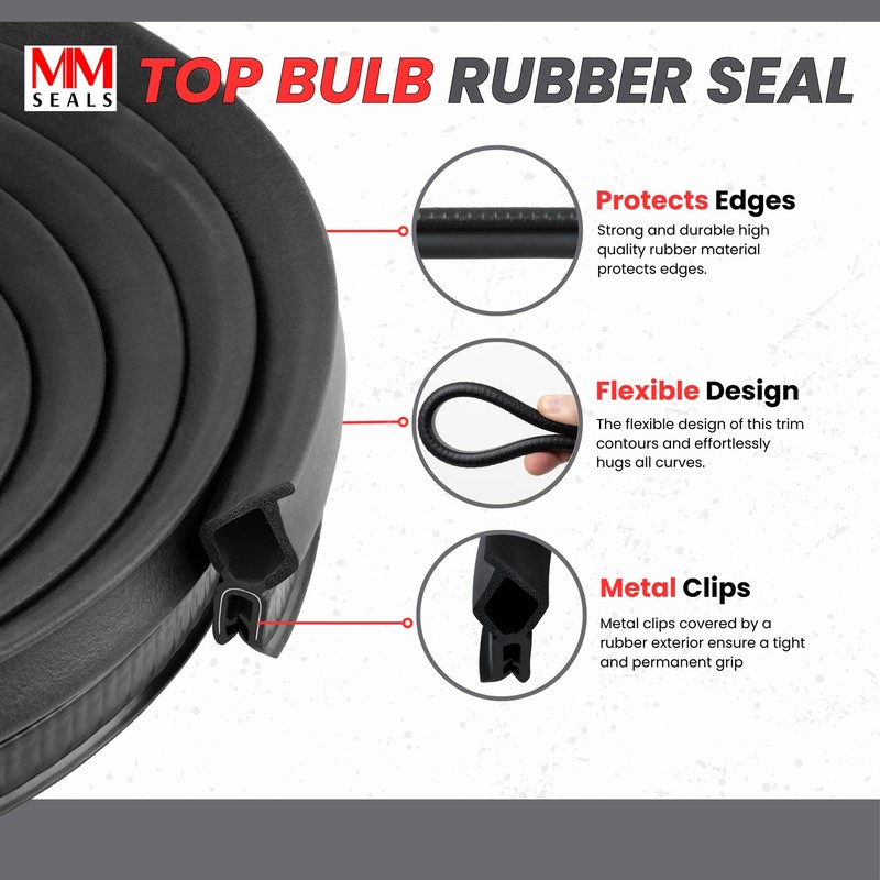 Car Trunk Rubber Seal, Length 15 Feet (4.65 Meter)
