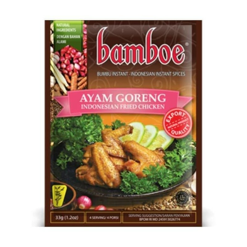 Bamboe Bumbu Ayam Goreng (Indonesian Fried Chicken), 33 Gram (Pack