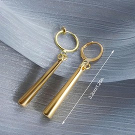 6 Sets Zoro Earrings, Gold Earrings, Golden Anime Role Play Earrings, Suitable for Anime Lovers, 3 Pierced Earrings + 3 Non-Pierced Ear Clips