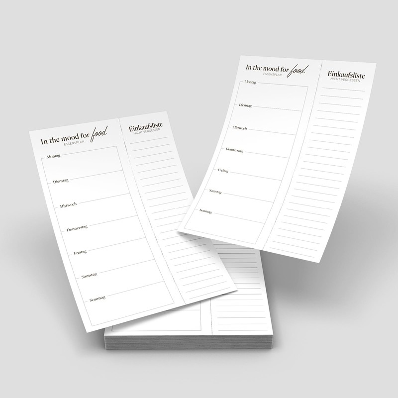 Primus Print Menu Planner with Shopping List - Food Planner