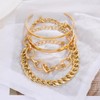 4Pcs Chunky Gold Bracelets for Women Boho Stackable Bangle Cuff