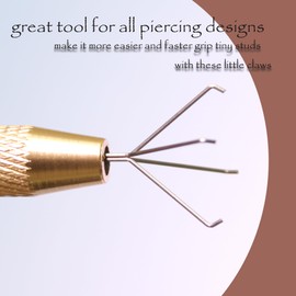 Grabber Tool Jewelry Ball Grabber 2 Pieces Mini Grabber Pen Stainless Steel 4-Claw Pickup Tweezer for Small Parts IC Chips Holder Electronic Component Jewel Diamond Pearls Gem Silver Gold