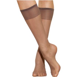 Silkies Women's Knee Highs 3-Pair Pack - Sheer Knee High Nylons for Women - Regular Taupe