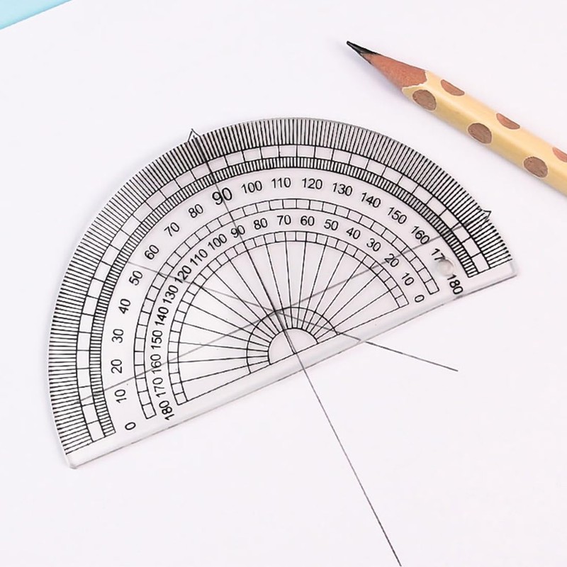 LYITZW 6 Pieces Plastic Geometry Goniometer, 180 Degree Plastic Protractor,