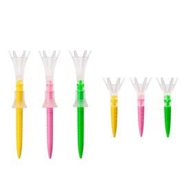 DAIYA GOLF TE-511 Golf Tee, Tomahawk Tee, Semi-Long & Short (Total of 6), Tee Up Height 1.4 - 1.8 inches (35 - 45 mm), Clear