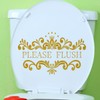 DIDOSOFT Vintage Lace Letters Toilet Cover Sticker Decals,Flower leaf bird