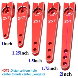 3Pack Vgoohobby 25T Servo Arm Horn Aluminum 25 Teeth Steering Arms Compatible with Futaba Hitec Savox Power HD Servo Motors Fit RC Crawler Car Airplane Plane Boat (2inch,Red)