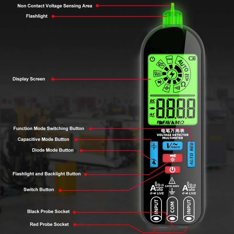 Bside A1X Digital Multimeter, Intelligent Multimeter with Automatic Range Selection