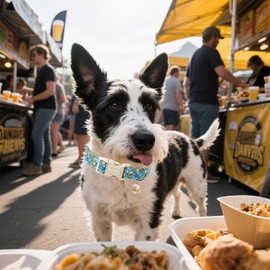 Lionet Paws Summer Dog Collar- Cute Beer Dog Collars with Plastic Buckle,Blue Yellow Light Adjustable Dog Collars for Small Medium Dogs