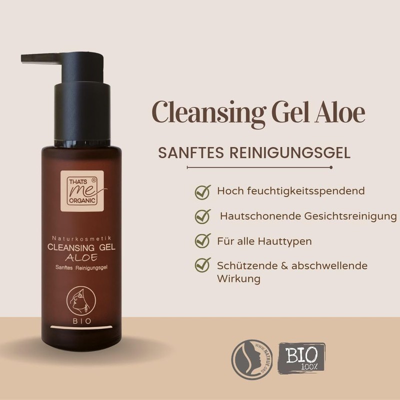 Organic Cleansing Gel Aloe - Gentle Cleansing Gel with Anti-Ageing