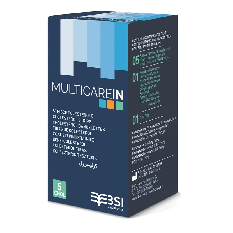 Multicare In - Strisce Colesterolo, Test Colesterolemia, per Lettore Multicare
