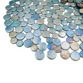 500g Mixed 3 Sizes Random Round Ceramic Mosaic Tiles DIY Creative Ceramic Mosaic Tiles for Craft Plates, Flower Pots, Vases, Cups, Mosaic, Handmade Home Decoration