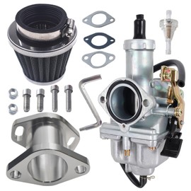 AKSGKGQ VM26 30mm PZ30 Carburetor Mainfold Intake Inlet Pipe Air Filter for Predator 301cc 420cc 13hp 15hp Engine Mini Bike Go Kart Silver