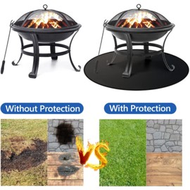 Round Under Grill mat (60") for Outdoor Grill, BBQ mat, Smokers mat, kamado mat, Solo Stove mat, fireplaces/fire Pit mat. Deck, Grass, Floor and Patio Protector, Fireproof, Oil Proof, Waterproof