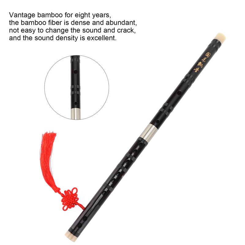 Flute Traditional Handmade Chinese Instrument ReddishBrown Dizi for Music Lover(G