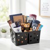 Black Portable Shower Caddy, Plastic Basket Organizer with Wooden Handle