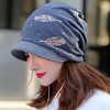White Fang CA375 Women's Knit Hat, With Brim, Feather, Feather,