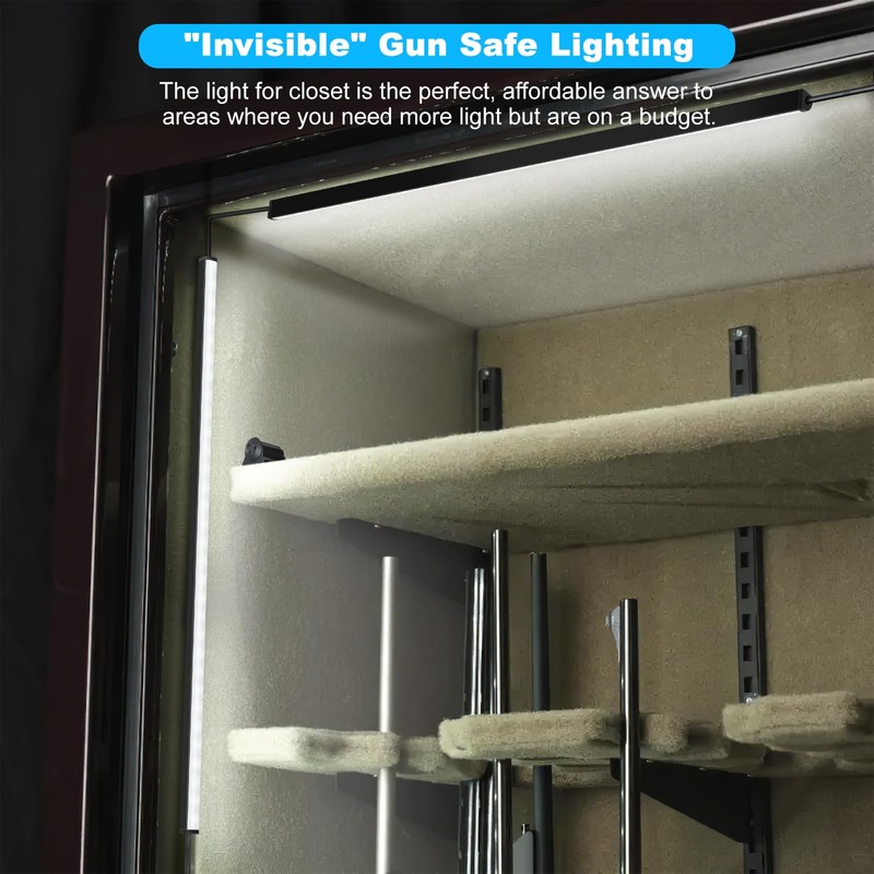 JUSJUBR Gun Safe Light Kit - Door Activated Safe Lights,