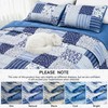 Full Queen Size Quilt Set Blue Floral Bedding Set 3-Piece