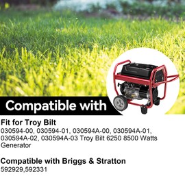 Huayi OEM 030594A 592929 carburetor Kit Fit for Briggs & Stratton Storm Responder 25T232 25T235 25T236 25T237 25N132 25P132 14.5HP for Troy Bilt 6250 8500W Generator (Straight Fuel Inlet)