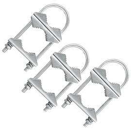 Double Antenna Mast Clamp V Jaw Block with U Bolts, Heavy Duty Mast to Mast Mount Bracket Kit for Outdoor Antenna 3 Sets