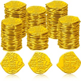 NieYat Pack of 100 Gold Coins, Gold Coins for Children, Gold Coins, Pirate Treasure Gold Taler for Children, 100 Play Money Coins for Treasure Hunting and Pirate Party, Decoration for Birthday and