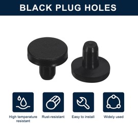 sourcing map 20 Pieces Black Rubber Stopper, J5 Waterproof Plug Holes for 5mm / 0.2" Hole