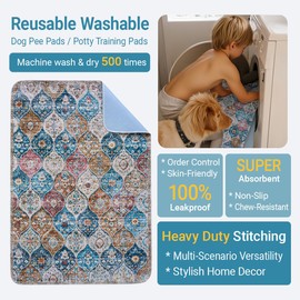 Washable Pee Pads for Dogs and Cats, 2 Pack Reusable Incontinence Dog Pee Pads 48"x36", Super Absorbent Waterproof and Leakproof Puppy Training Pad, Pet Potty Pad for Whelping Crate, Kennel & Planpan