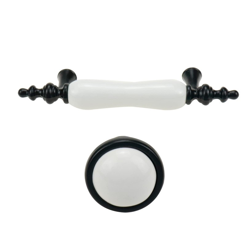 Mewutal 8 Pack Ceramic Drawer Pulls, Black & White Dresser