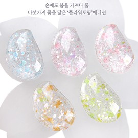 Thezel The Gel Flower Topping 5-piece Set Glitter Gel / 더젤 플라워토핑 5종 세트 글리터젤
