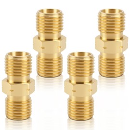 Brass Gas Hose Connector 1/4 Left Gas Hose Connector DN8 LKS Double Nipple Coupling Propane Acetylene Gas Hose Male Thread for Liquids Pipes