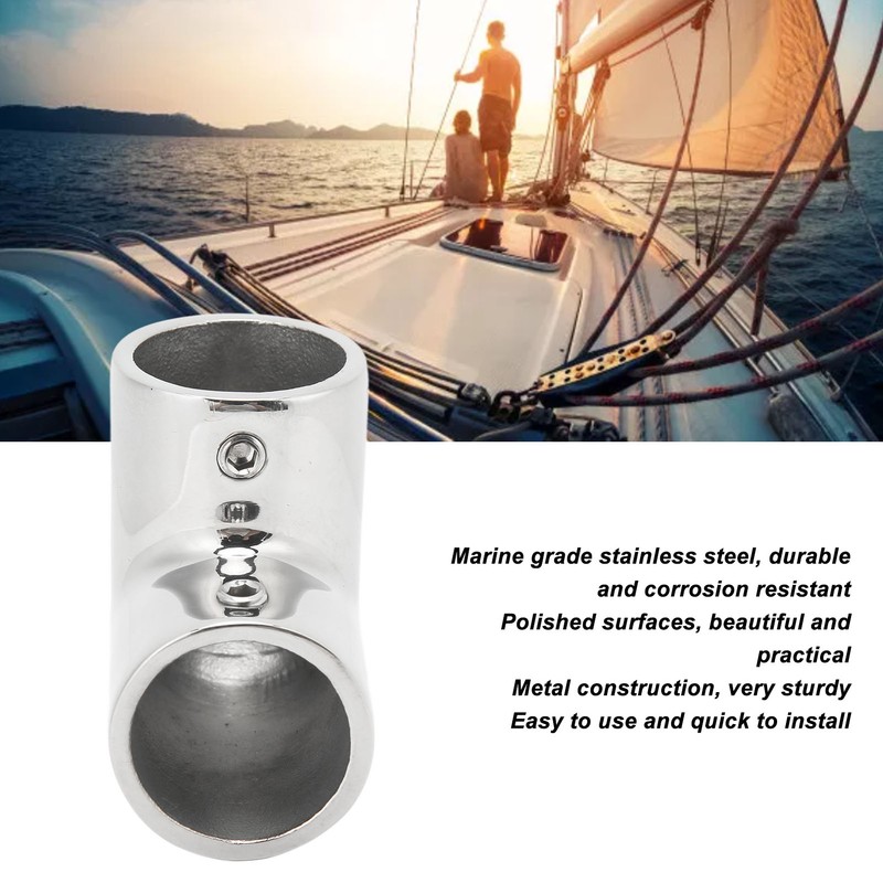 2 Way Boat Hand Rail Right Angle Stainless Steel Sturdy