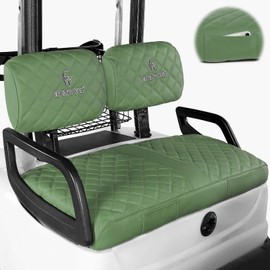 Golf Cart Seat Covers Fit Yamaha G22 G19 G16 G9 G2,Vinyl Leather Front Seat Covers Fit Standard Seat Cushion,Retractable Buckle Drawstring,No Stapler Needed Replacement Seat Cover(Green)
