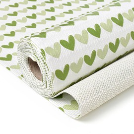 Shelf Liners for Kitchen Cabinets Non-Adhesive 12in X 11.8Ft, Cabinet Liner for Shelves Non Slip Thick Strong Grip Bathroom Cupboard Liner Drawers, Easy to Clean Waterproof/Washable Green Heart