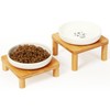 DoogCat Elevated Cat Bowls for Indoor Cats – Raised Bamboo