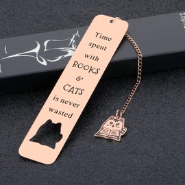 Cat Bookmarks for Women Men, Cute Bookmarks for Cat Lovers, Book Lovers Gifts, Book Club Gifts for Reader, Christmas Stocking Stuffers for Women Men Teens Boys Girls, Reading Present for Bookworm