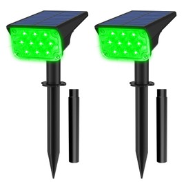 T-SUNUS Christmas Green Solar Spot Lights Outdoor, Landscape Spotlights 2 Modes Dusk to Dawn Waterproof IP65 for Accent Uplighting Tree St. Patrick's Day Yard Statue Graveyard Driveway Flag Halloween