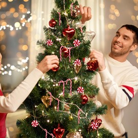 Milisten 60pcs Christmas Candy Cane Hanging Ornaments Classic Decorations for Xmas Tree Party and Home Acrylic Design for Reusable Festive Decor