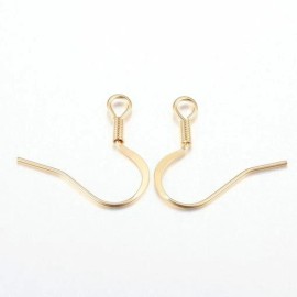 Unbranded 10 pcs. Golden 304 Stainless Steel Spring Flat Earring Hooks – 18.5mm x 18mm