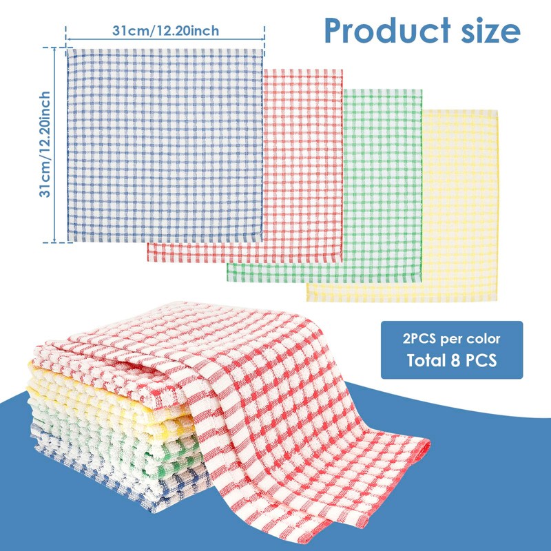 AwObEpl 8 Pack Cotton Kitchens Dish Towels Set Fast Drying