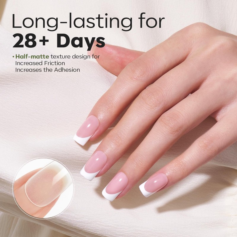 Modelones Nail Tips, Pre-shaped Full Cover Fake Nails Soft Gel