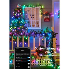 Brightown Smart C9 Christmas Lights Outdoor, 100 LED Christmas Color Changing Fairy Lights App Control, Music Sync, RGB, Shatterproof Connectable C9 String Lights for Tree House Indoor Xmas Decor