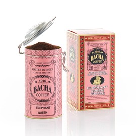 Bacha Coffee | Elephant Queen Fine Blended Coffee, Autograph Collection, 100% Arabica Ground Beans, Medium Dark Roast, 250g