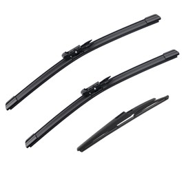 HRSNO 24"+22" Windshield Wipers With 15" Rear Wiper Blade Sets Automotive Replacement for Volvo XC90 2007-2010,Easy For Installation (Pack of 3)